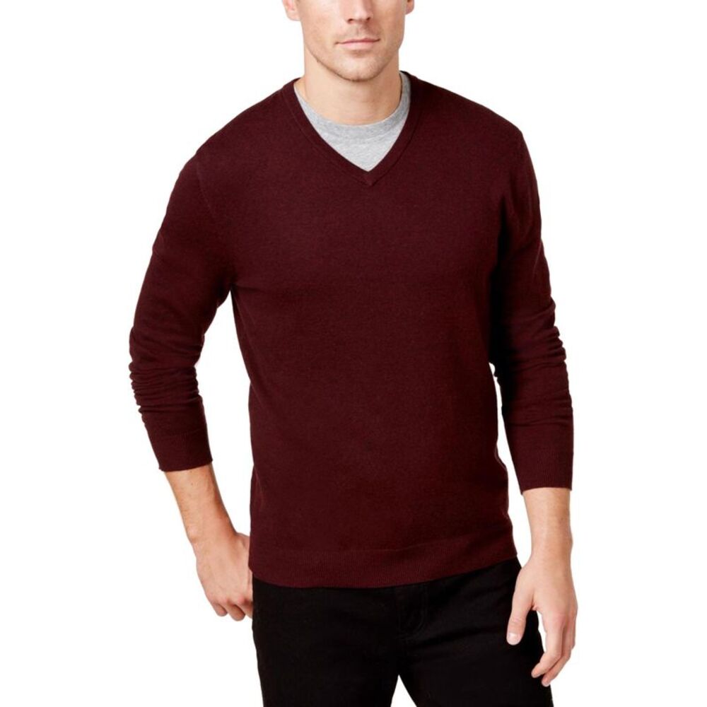 Alfani Mens Solid V Neck Pullover Sweater, NWT